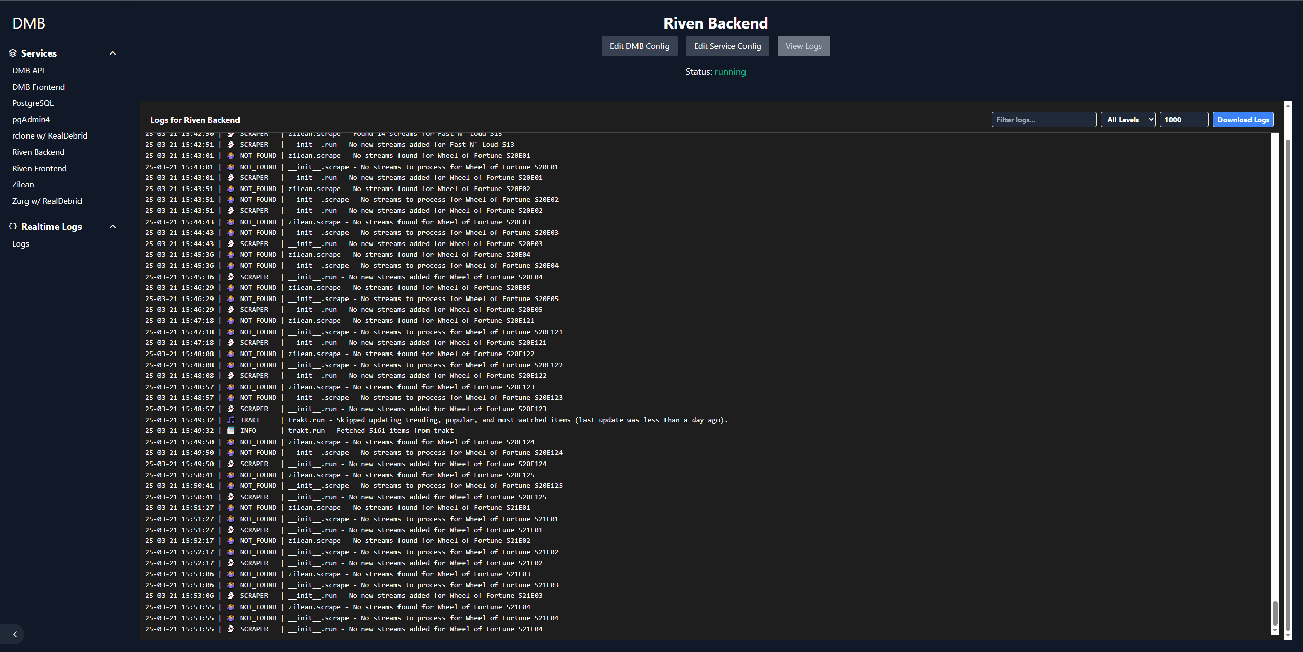 View Service Logs