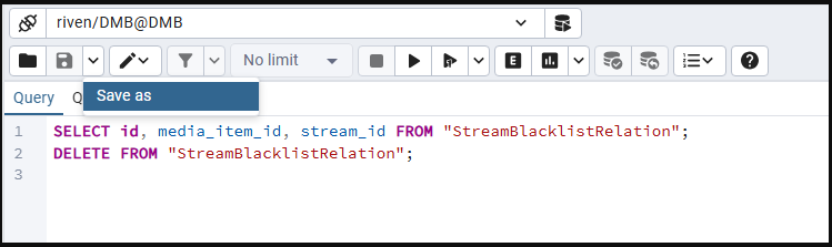 Save Query